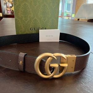 Gucci GG Marmont Men Reversible Belt Size 80